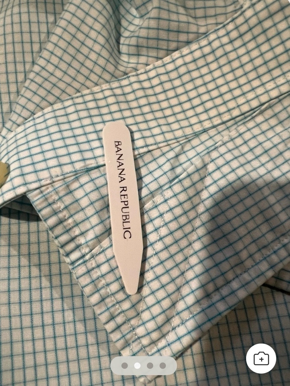 Banana Republic Non-Iron Slim Fit Aqua Graph Check Shirt - Size Large Cotton - Picture 9 of 9